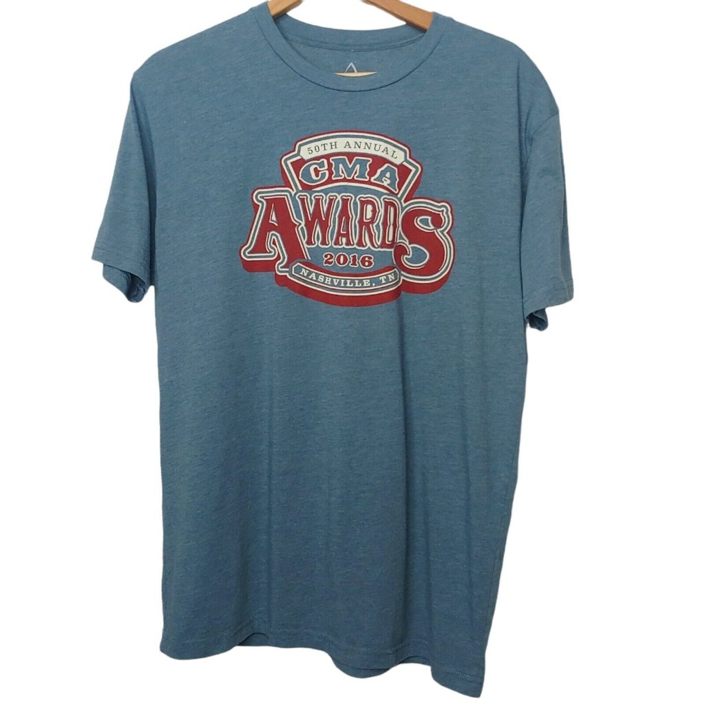 Cma Awards 2016 50th Annual Mens L T Shirt Blue Nashville Tn Country Music Euc